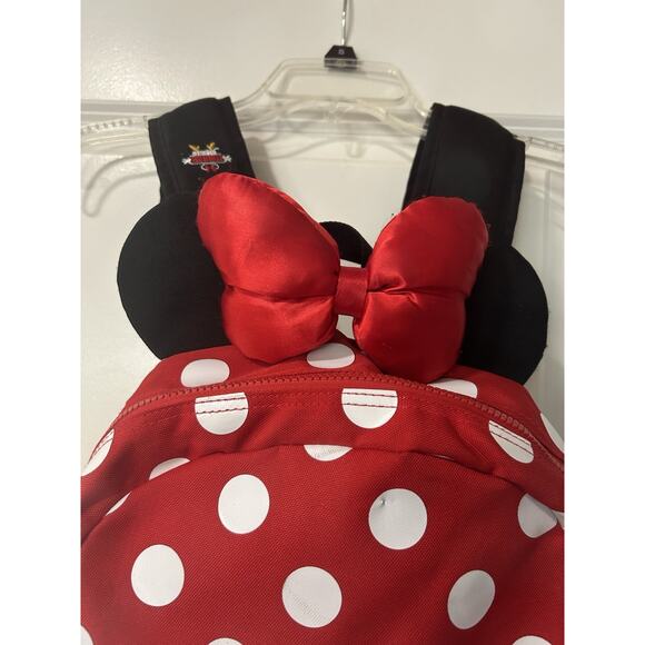 Disney Minnie Mouse Red Polka Dot Backpack Ears Bow Front Pocket main image 11